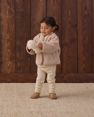 Shearling Zip Jacket || Rose Water by Quincy Mae