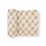 Cotton Muslin Swaddle Blanket - Adobe Checker by Little Unicorn