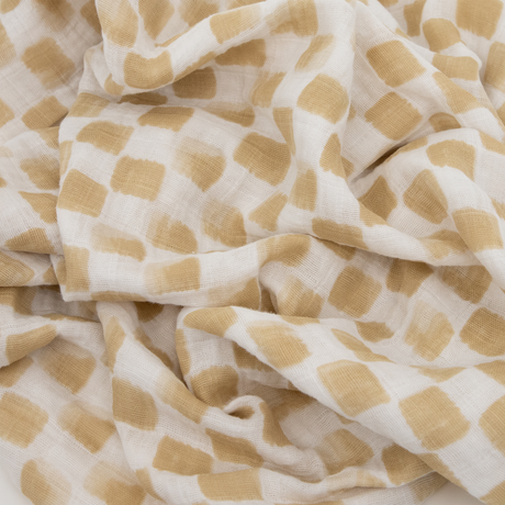 Cotton Muslin Swaddle Blanket - Adobe Checker by Little Unicorn