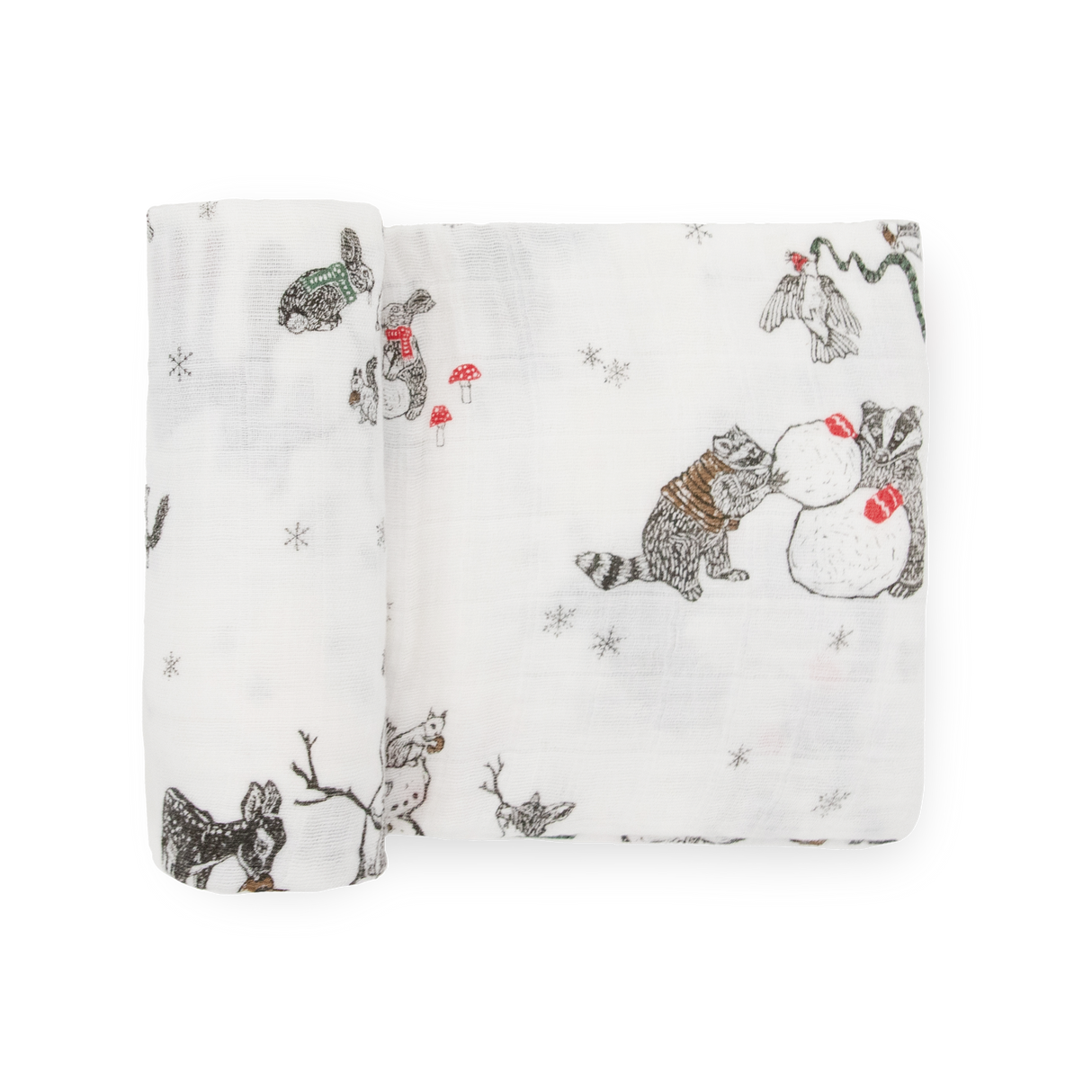 Cotton Muslin Swaddle Blanket - Snow Day by Little Unicorn