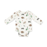Long Sleeve Bodysuit- Northern Woodland Animals by Angel Dear