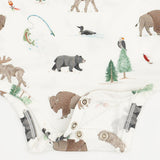 Long Sleeve Bodysuit- Northern Woodland Animals by Angel Dear