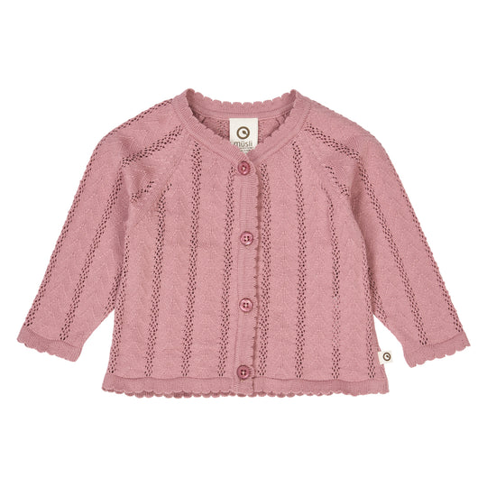 Pointelle Knit Cardigan- Nostalgia Rose by Musli
