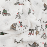 Cotton Muslin Swaddle Blanket - Snow Day by Little Unicorn