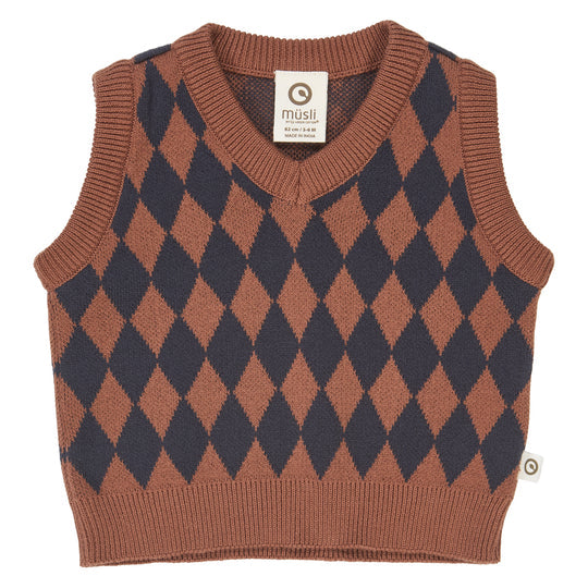 Harlequin Knit Vest by Musli
