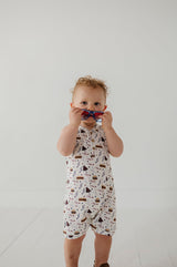 Boy's Sleeveless Romper- Burgers 'n Dogs by Babysprouts