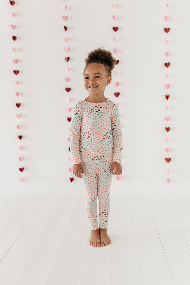 Long Sleeve Lounge Set- Rainbow Hearts by Babysprouts