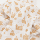 Cotton Muslin Swaddle Blanket - Gingerbread Village by Little Unicorn