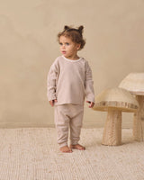Drawstring Pant || Cocoa Microstripe by Quincy Mae