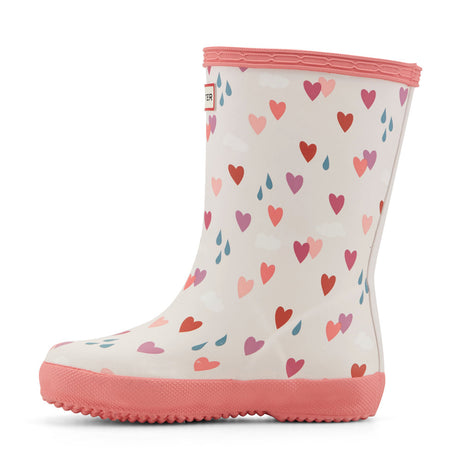 Kids First Classic Rain Boots- Pink Multi Heart Print by Hunter Boots