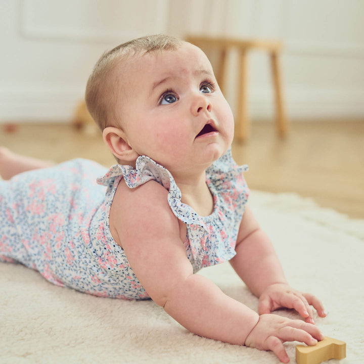 Petit flower printed frill beach body by Musli