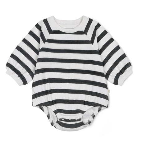 Organic Bubble Romper - Slate Stripes by Makemake