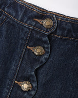 Scallop Mini Skirt || Dark Indigo by Rylee + Cru