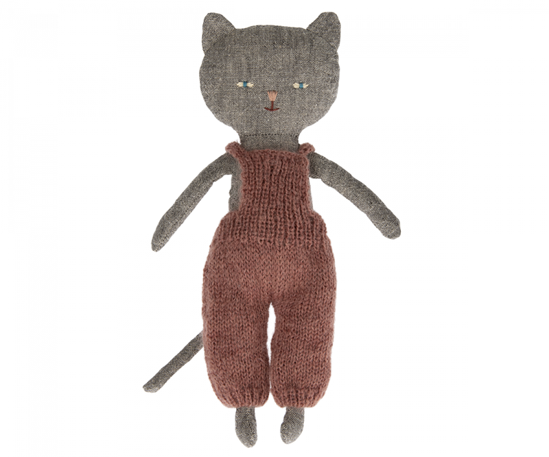 Chatons Kitten in Overalls - Grey by Maileg