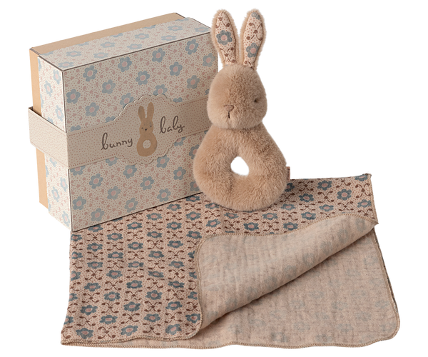 Rabbit rattle set - Cream peach by Maileg