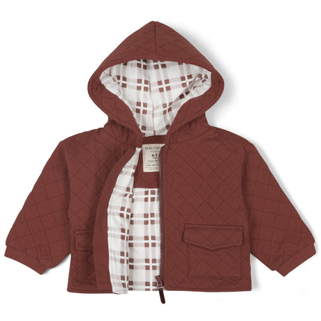 Organic Quilted Hooded Jacket - Plum by Makemake