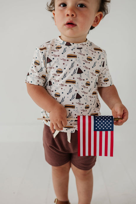 Boy's Short Sleeve Tee- Burgers 'N Dogs by Babysprouts