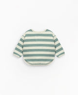 Striped jersey with fleece on the inside  - Green by Play Up