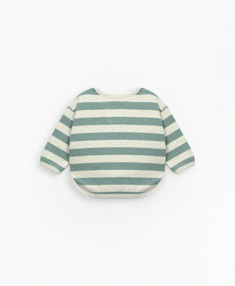Striped jersey with fleece on the inside  - Green by Play Up