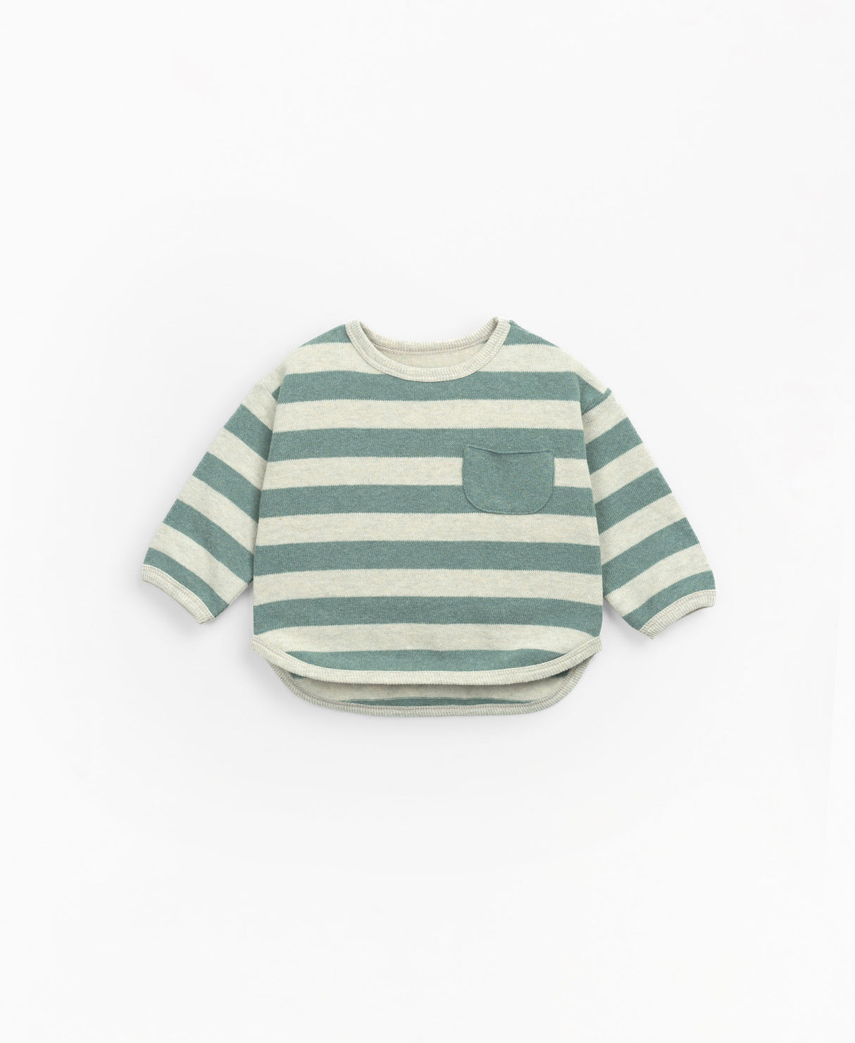 Striped jersey with fleece on the inside  - Green by Play Up