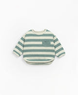 Striped jersey with fleece on the inside  - Green by Play Up