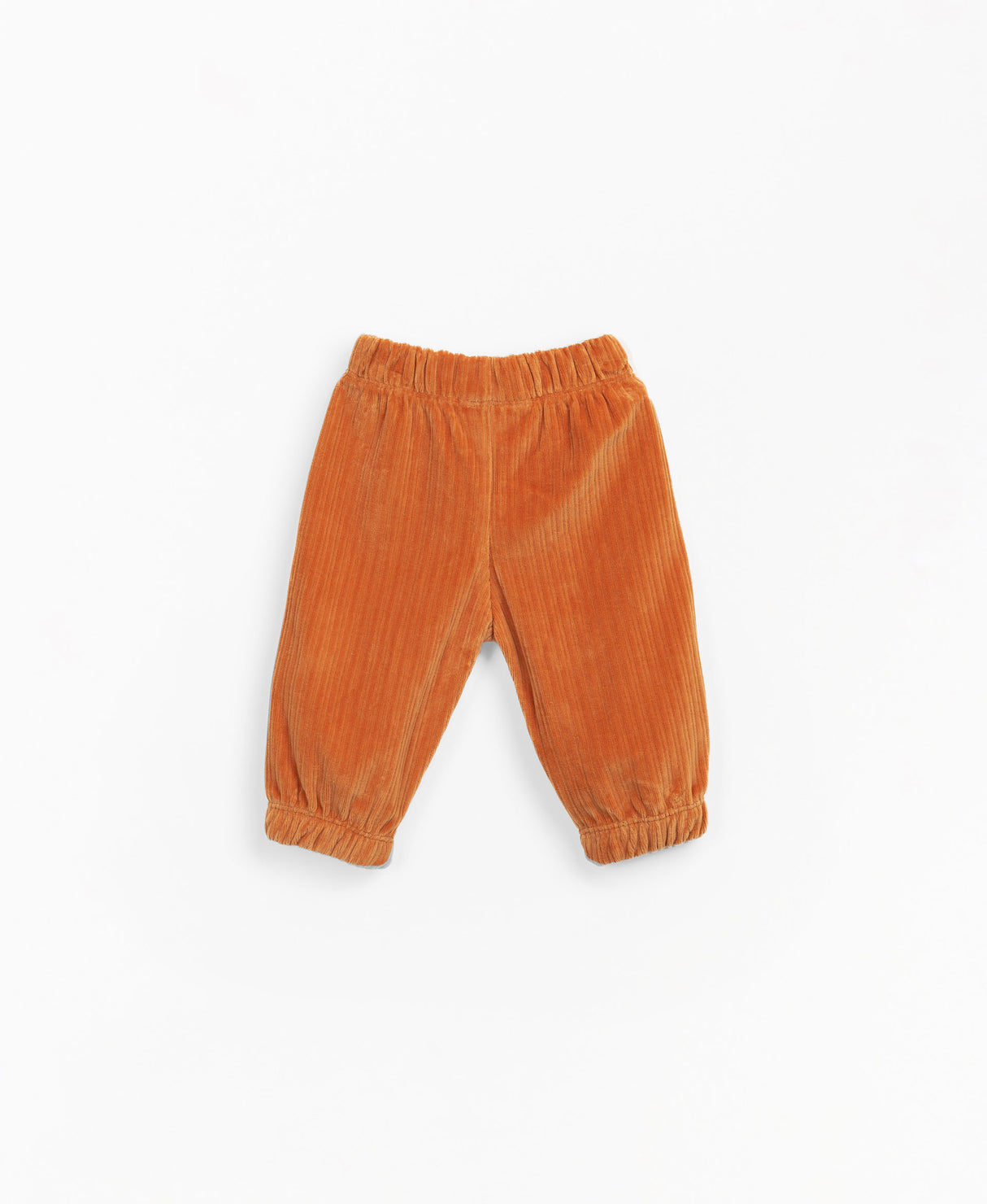 Velvety, ribbed jersey-stitch trousers - Orange by Play Up