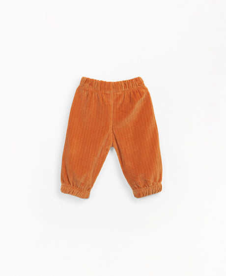 Velvety, ribbed jersey-stitch trousers - Orange by Play Up