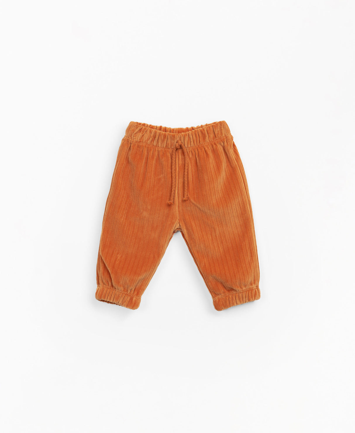 Velvety, ribbed jersey-stitch trousers - Orange by Play Up