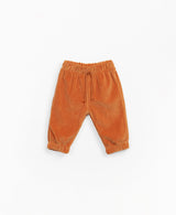 Velvety, ribbed jersey-stitch trousers - Orange by Play Up