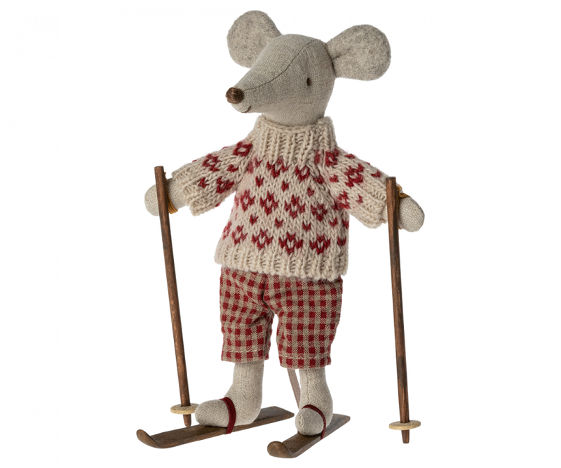 Winter Mouse with Ski Set, Mum by Maileg