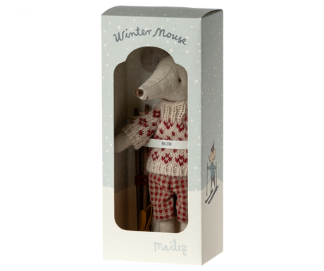 Winter Mouse with Ski Set, Mum by Maileg