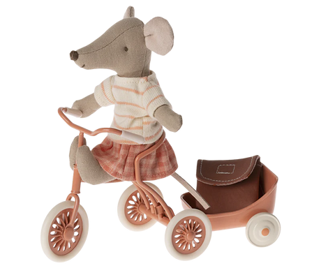 Tricycle Mouse, Big Sister - Coral by Maileg