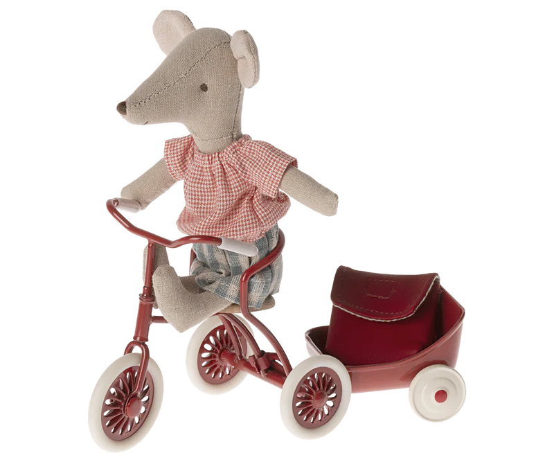 Tricycle Mouse, Big Sister - Red by Maileg