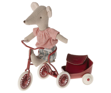 Tricycle Mouse, Big Sister - Red by Maileg