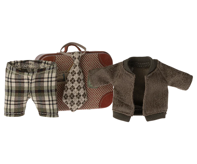 Jacket, Pants & Tie in Suitcase, Mouse - Grandpa by Maileg