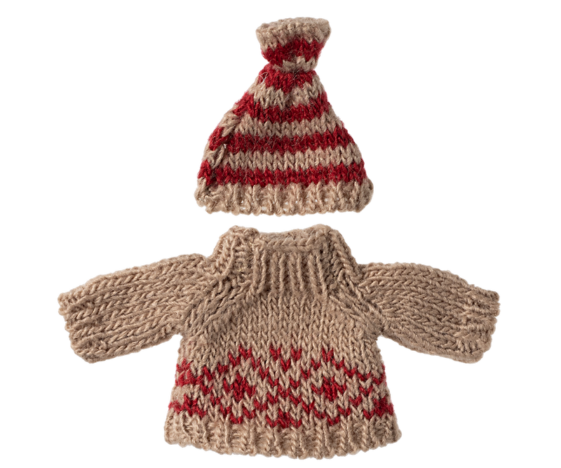 Knitted sweater and hat, Mum mouse by Maileg