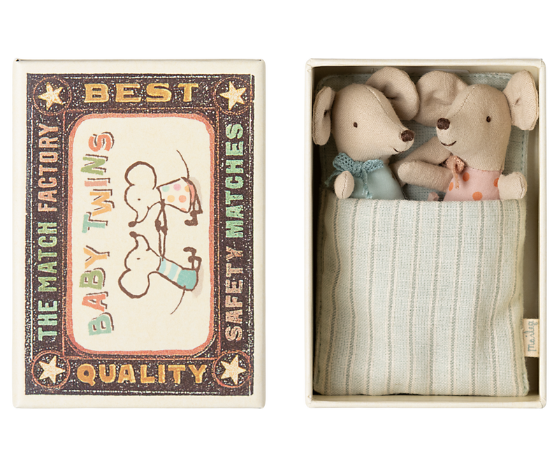 Twins, Baby mice in matchbox by Maileg