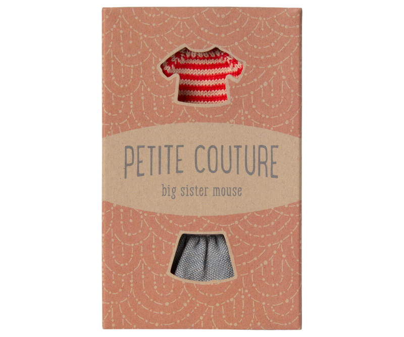 Knitted sweater and skirt, Big sister mouse by Maileg