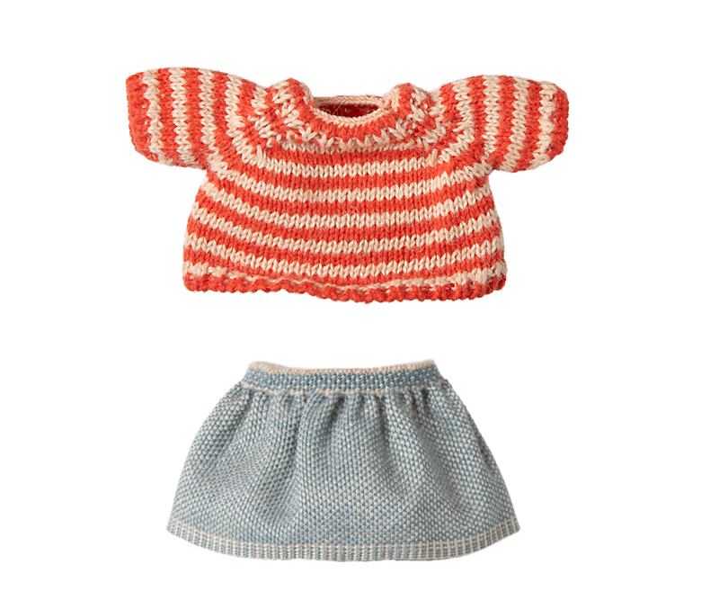 Knitted sweater and skirt, Big sister mouse by Maileg