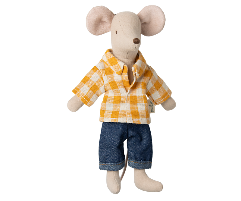 Dad Mouse - Yellow Check by Maileg