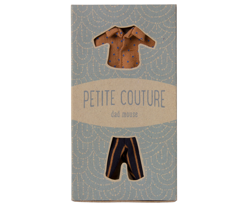 Shirt and striped pants, Dad mouse by Maileg