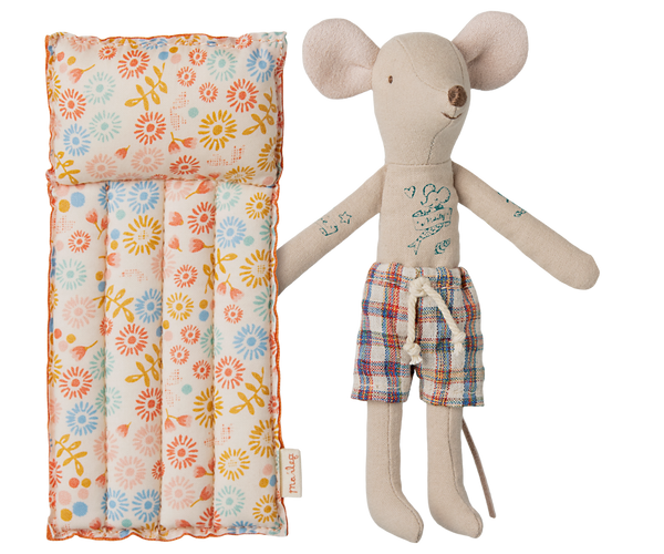 Beach mouse with air mattress, Dad - Flower by Maileg