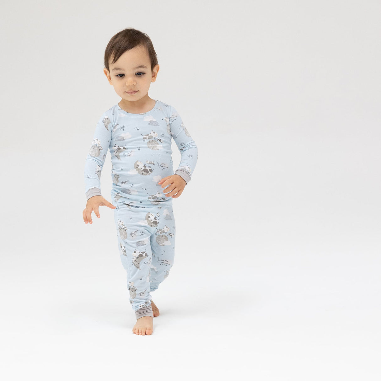 Long Sleeve Loungewear Set - I Love You To The Moon Cows by Angel Dear