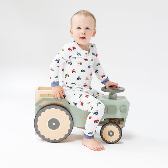 Mini Tractors - L/s Loungewear Set by Angel Dear