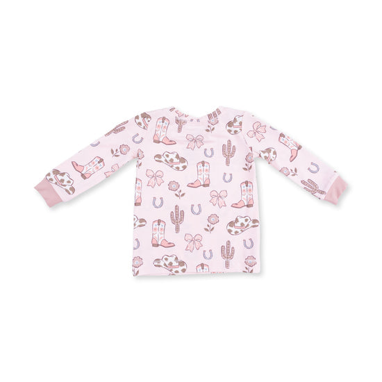 L/S Loungewear Set- Cowgirl Boots & Bows by Angel Dear