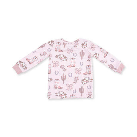 L/S Loungewear Set- Cowgirl Boots & Bows by Angel Dear