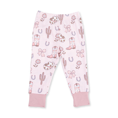 L/S Loungewear Set- Cowgirl Boots & Bows by Angel Dear