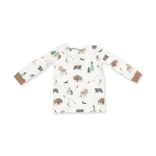L/S Loungewear Set- Northern Woodland Animals by Angel Dear