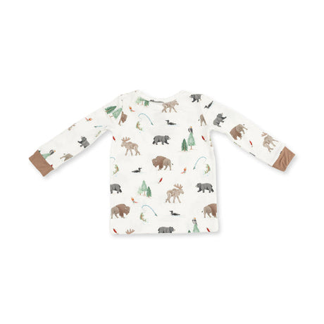 L/S Loungewear Set- Northern Woodland Animals by Angel Dear