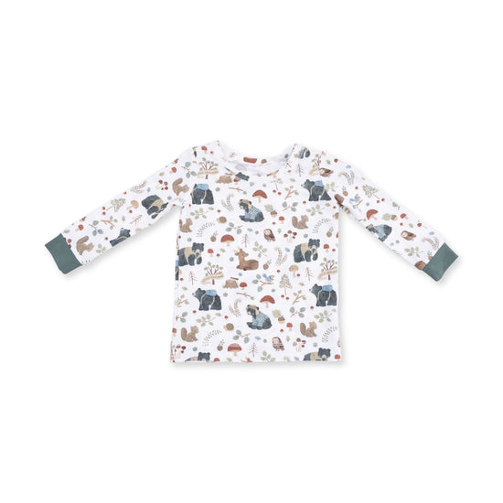 L/S Loungewear Set- Southern Woodland Animals Green by Angel Dear